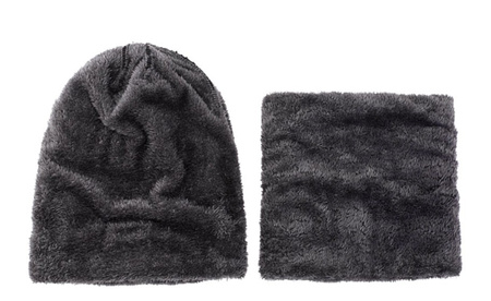 Set barbati: palarie + tunel izolat, negru