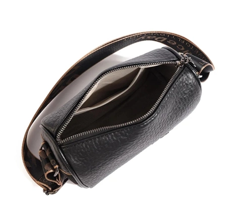 Elegant femei din piele neagră sac de umăr postbag