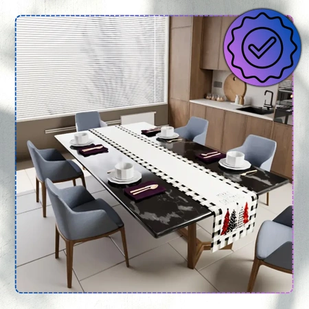 Față de masă albă pentru masa de Crăciun