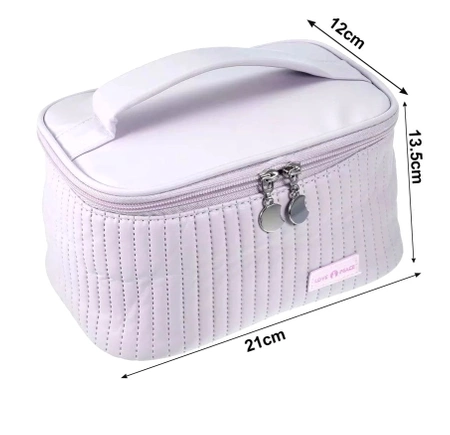 Organizator elegant patrat pentru geanta cosmetica din piele ecologica