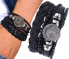 Set punk bratara piele, rock negru