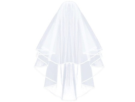 Pentru păr Voal de mireasă dublu alb 80 cm cu garnitură