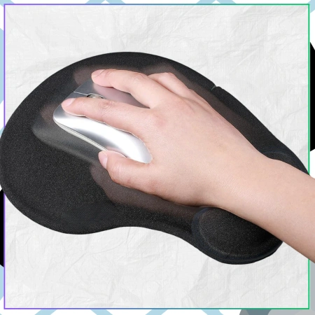 Mouse pad negru ergonomic antiderapant pentru încheietura mâinii