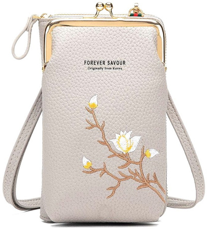 Geanta messenger dama, portofel mini flori