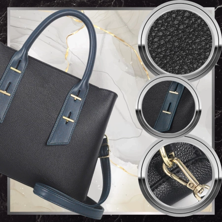 BAD&BAGS geanta de dama din piele neagra shopper clasica