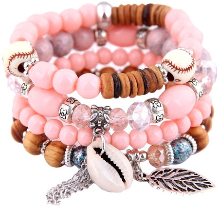 Set bratari cu margele roz