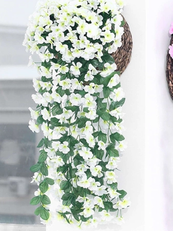 Hanging alb artificiale iederă alpinism flori decorative 1pc pentru balcon