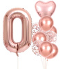 Set de 10 baloane roz ziua de nastere numarul 0