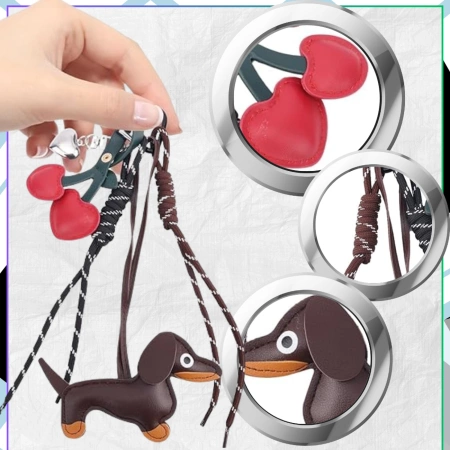 Breloc pentru o pungă de chei, breloc, pandantiv, teckel, inimă, cadou