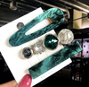 SET BARIERĂ DE PĂR, CAPAC MARE AUR, ZIRCONIA PERLA, 3 BUC.
