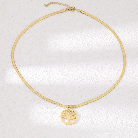 Colier de șarpe din aur, copac elegant din oțel chirurgical