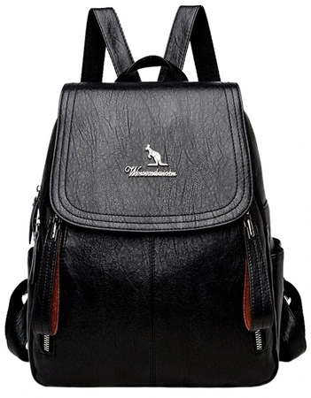 Rucsac urban elegant, negru, din piele ecologică