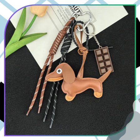 Breloc pentru chei, geantă, breloc, pandantiv, ciocolată, teckel maro