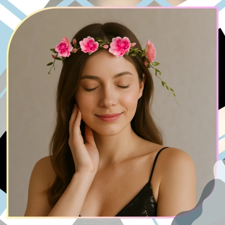 Bandita Coroana Roz Flori Trandafiri Stil Boho