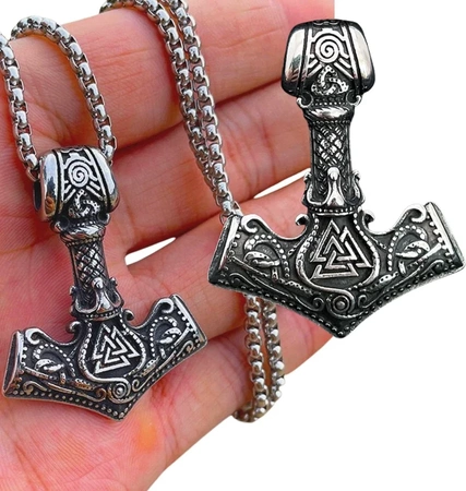 Colier bărbătesc argint Hammer of THOR MJOLNIR, oțel