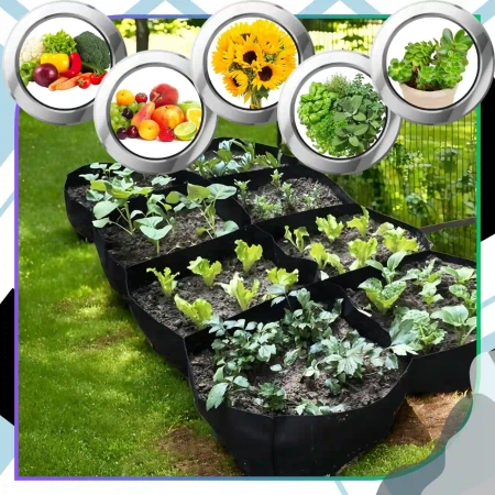 Geanta mare ghiveci cu flori pentru plantarea legumelor 120x60x30 cm