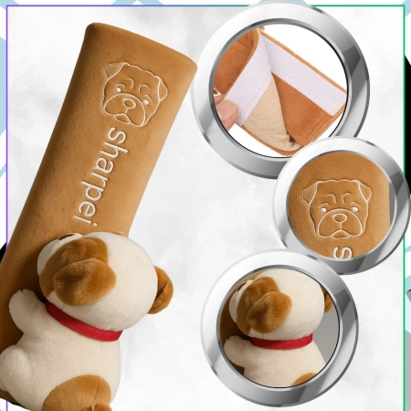 Husă centură de siguranță câine de pluș pentru copii