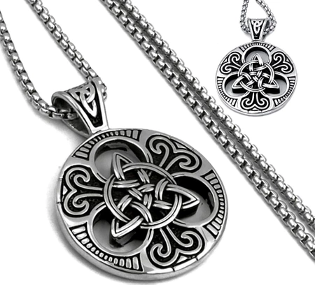 Colier barbatesc, otel chirurgical, Viking, amuleta nordica din argint