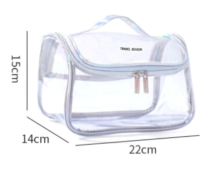 Organizator transparent dreptunghiular din PVC pentru pungi cosmetice