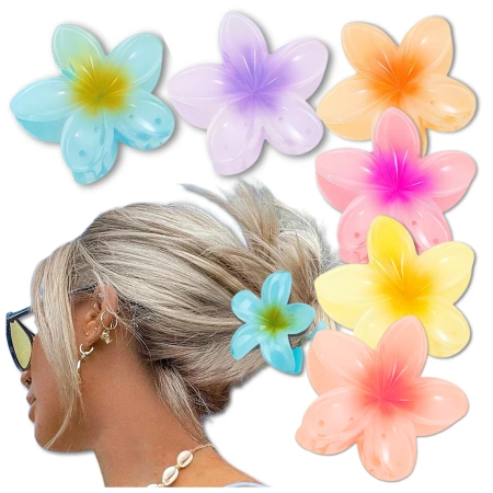 Set de 8 catarame cu clemă pentru falci flori hawaiane