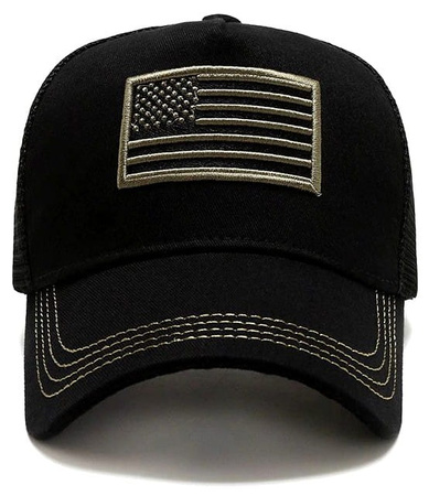 Șapcă militară aerisită cu steag din plasă