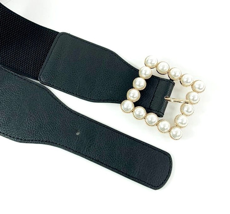 Curea elastică lată de cauciuc cu perle
