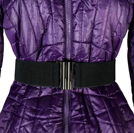 Curea elegantă pentru femei, centură neagră lată, elastică