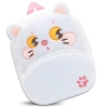 Ghiozdan de pluș pentru copii, pentru preșcolari, cu fermoar, PISICĂ ALBĂ