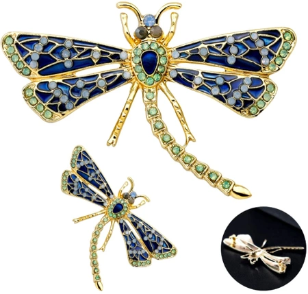 Broșă elegantă insecte libelule cu zirconi