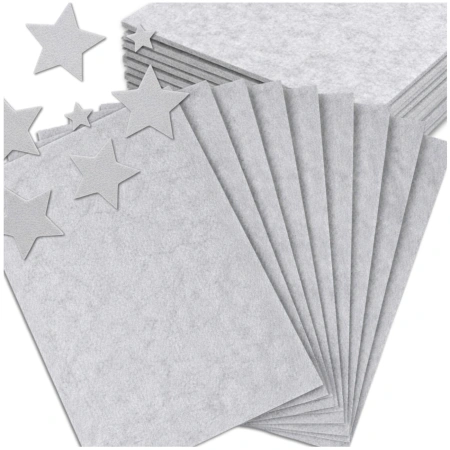 Foi decorative din fetru 30x30cm set de 10 bucăți gri