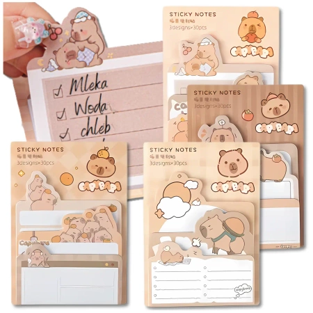 Set de 4 dosare de cartonașe colorate de tip capibara