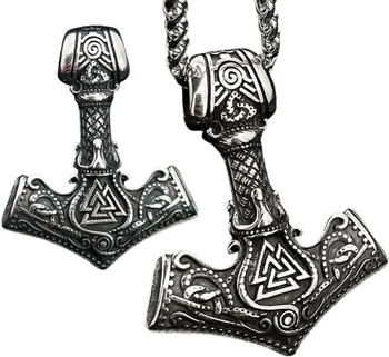 Colier bărbătesc argint Hammer of THOR MJOLNIR, oțel