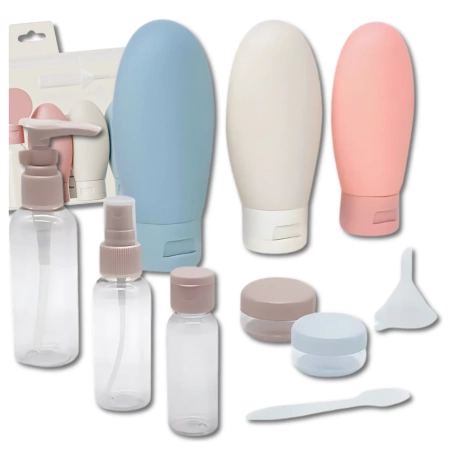 Set sticle de voiaj din silicon din 11 piese pentru produse cosmetice