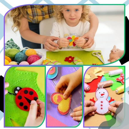 Foi decorative din fetru 40x45cm set de 20 bucăți, amestec de culori, mari