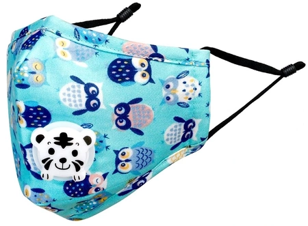 Mască din bumbac cu bufniță mentă pentru copii