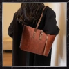 BAD&BAGS geanta de mana din piele de dama clasic maro shopper