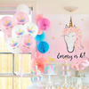 Set de 15 buc. baloane mixte confetti unicorn aur roz ziua de nastere