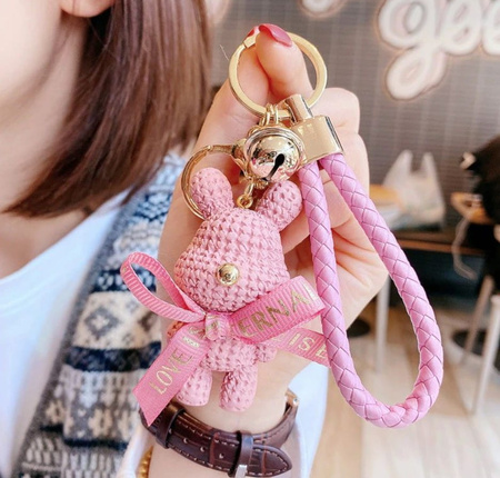 Breloc cu pandantiv ursuleț, roz