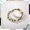 Bentiță Coroană Albă Flori Trandafiri Stil Boho