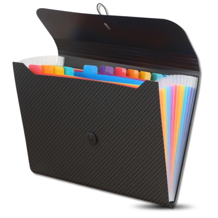 Organizator de dosare pentru documente A4, negru, pliabil