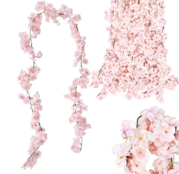 Viță de vie artificială de flori de cireș pentru ghirlandă 1pc roz decorativ