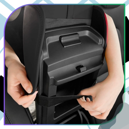 Husa cotiera auto, din piele ecologica, cu suport pentru pahare si buzunar