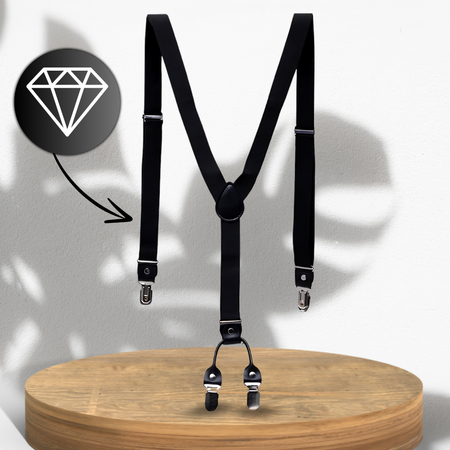 Bretele rezistente pentru pantaloni pentru bărbați de culoare neagră