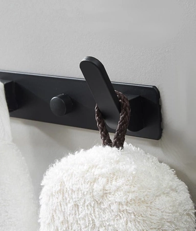 Umeraș panou de perete negru cu cârlige, rezistent