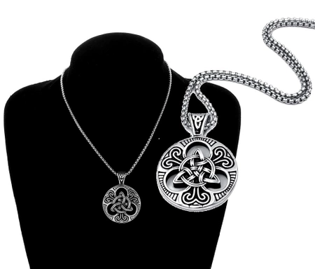 Colier barbatesc, otel chirurgical, Viking, amuleta nordica din argint