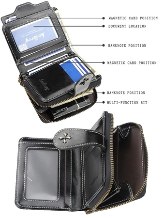 Poșetă clasică, portofel mic retro de damă, negru