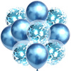Set de 40 de baloane albastre mixte cu confetti, nunta, ziua de nastere