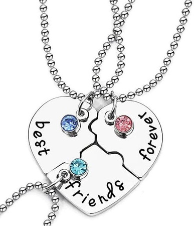 Colier 3in1 Heart Friendship pentru prieteni