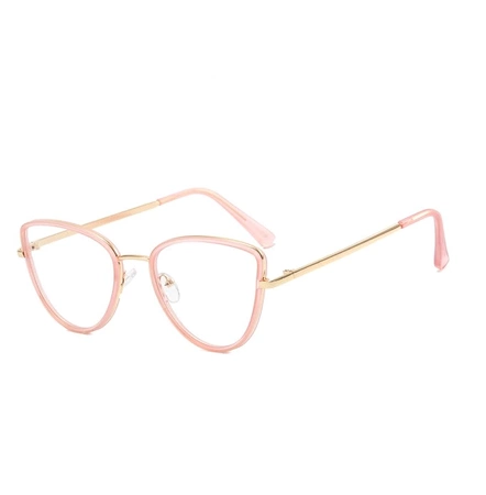 Ochelari eleganti, roz, cat-eye cu antireflex