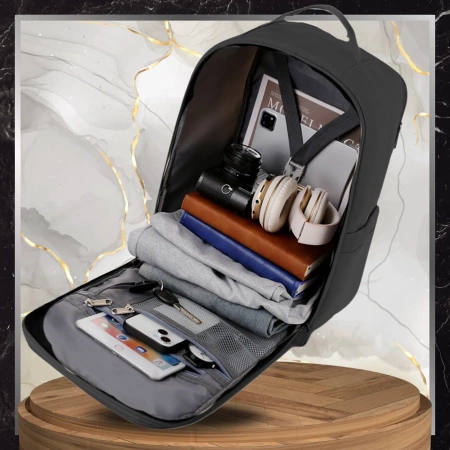 Rucsac negru pentru cabina de bagaje de mana de calatorie cu avionul BAD&BAGS rezistent la apa